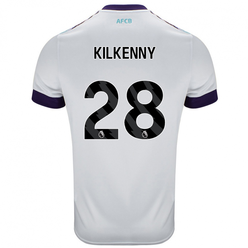 Kids Football Gavin Kilkenny #28 White Green Purple Away Jersey 2024/25 T-Shirt