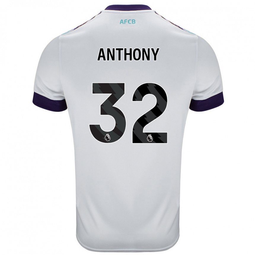 Kids Football Jaidon Anthony #32 White Green Purple Away Jersey 2024/25 T-Shirt