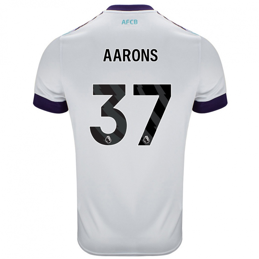 Kids Football Max Aarons #37 White Green Purple Away Jersey 2024/25 T-Shirt