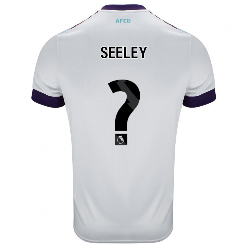 Kids Football Will Seeley #0 White Green Purple Away Jersey 2024/25 T-Shirt