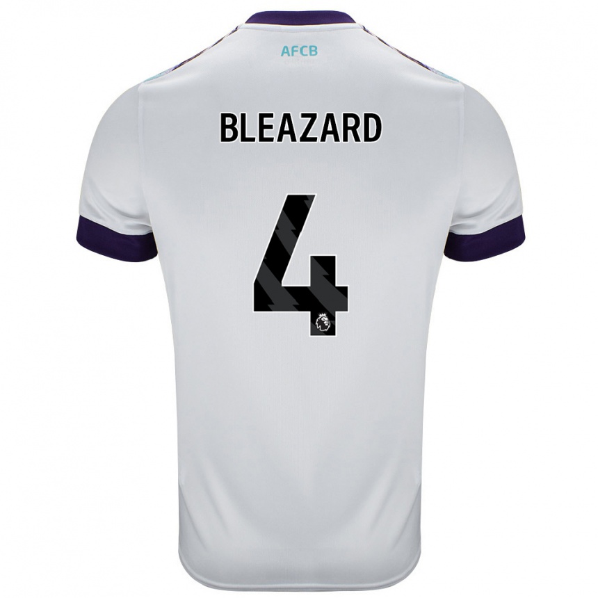 Kids Football Helen Bleazard #4 White Green Purple Away Jersey 2024/25 T-Shirt