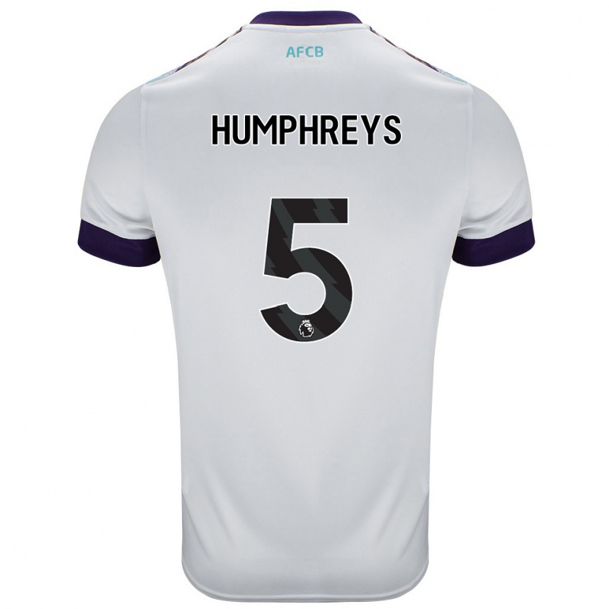 Kids Football Holly Humphreys #5 White Green Purple Away Jersey 2024/25 T-Shirt