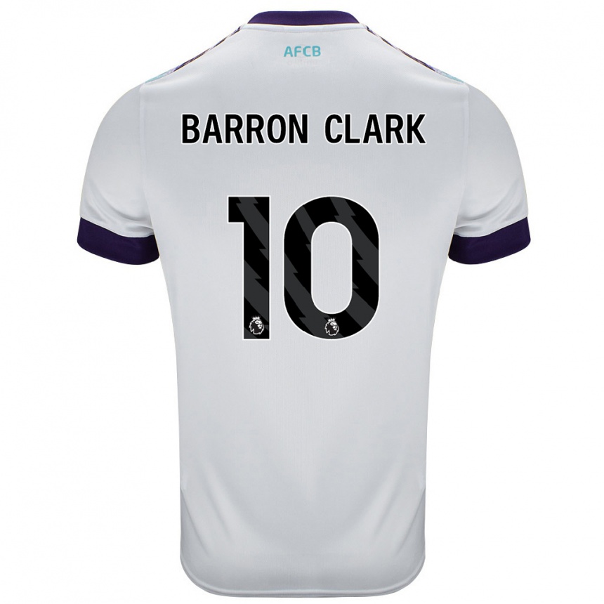 Kids Football Molly Barron-Clark #10 White Green Purple Away Jersey 2024/25 T-Shirt