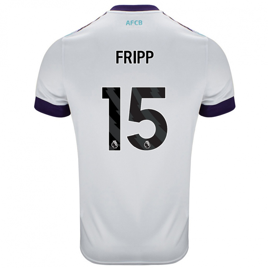 Kids Football Kelly Fripp #15 White Green Purple Away Jersey 2024/25 T-Shirt