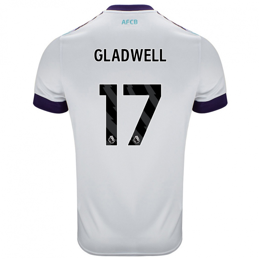 Kids Football Molly Gladwell #17 White Green Purple Away Jersey 2024/25 T-Shirt