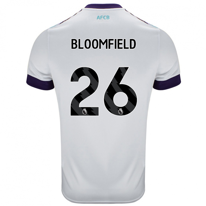 Kids Football Erin Bloomfield #26 White Green Purple Away Jersey 2024/25 T-Shirt