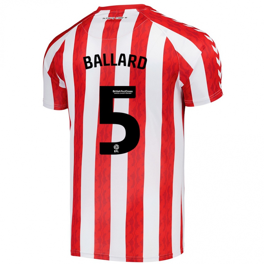 Men Football Daniel Ballard #5 Red White Home Jersey 2024/25 T-Shirt