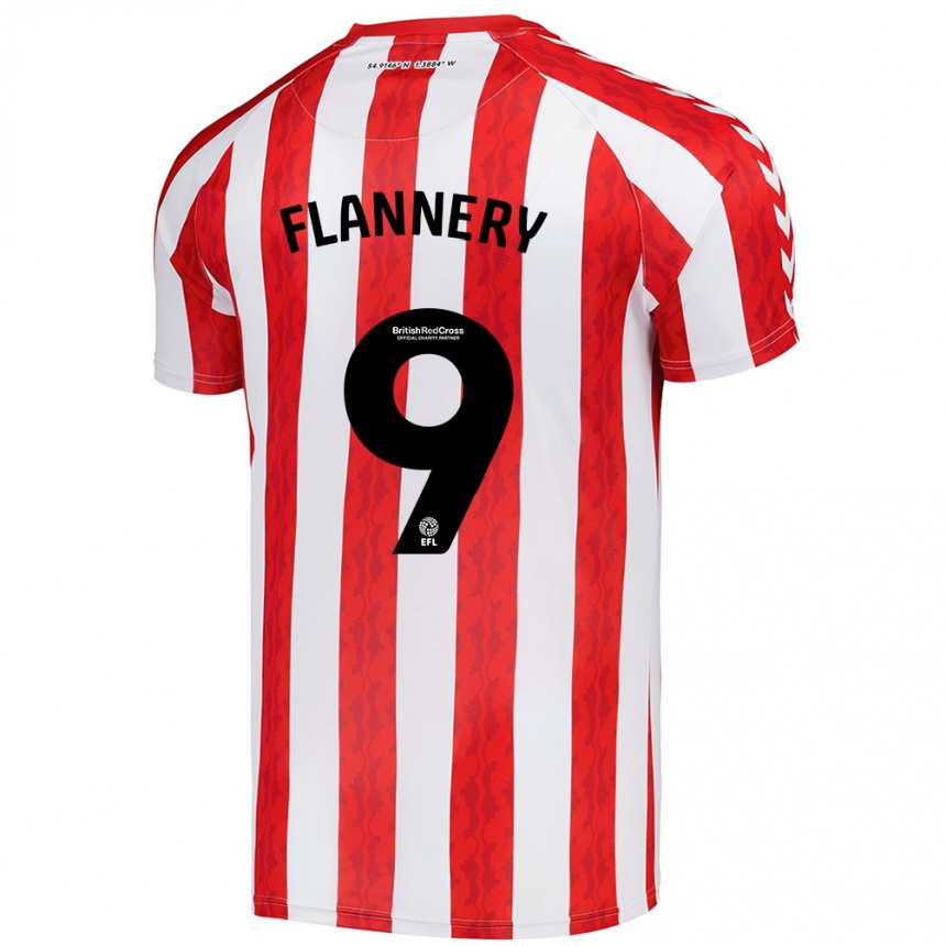 Men Football Keira Flannery #9 Red White Home Jersey 2024/25 T-Shirt