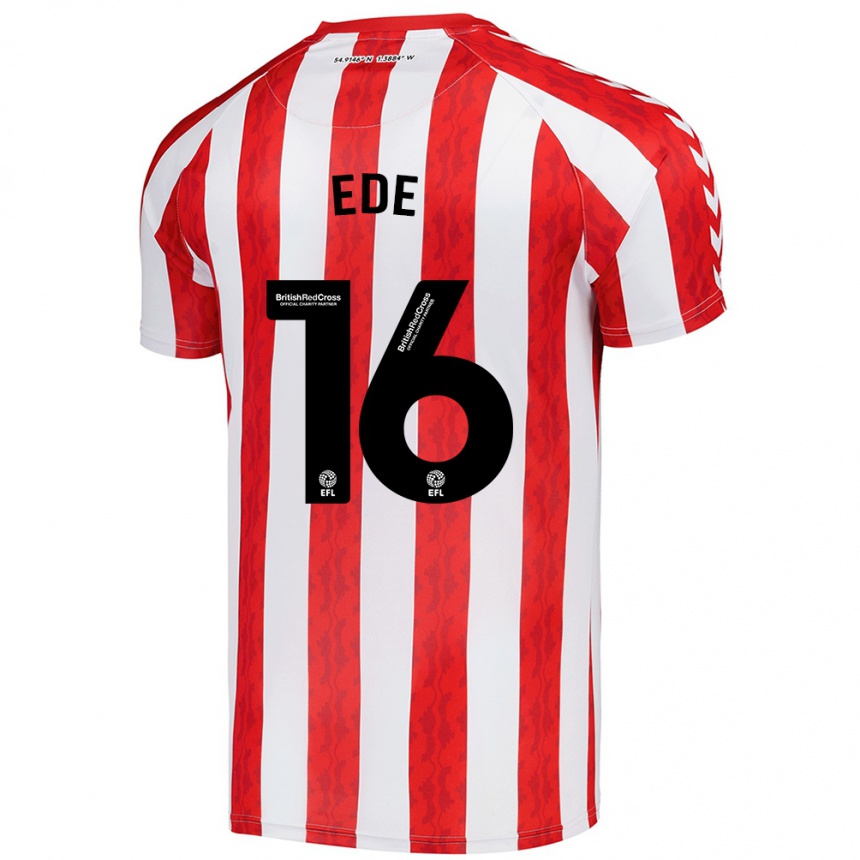 Men Football Grace Ede #16 Red White Home Jersey 2024/25 T-Shirt