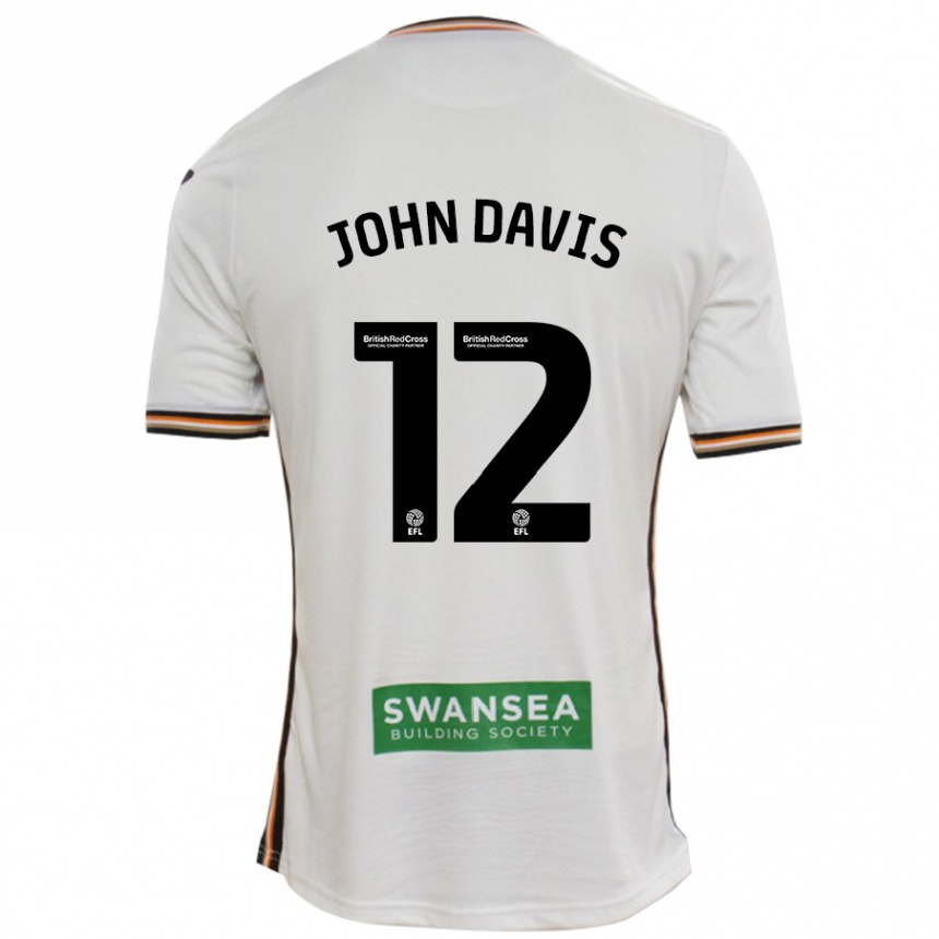 Men Football Stacey John-Davis #12 White Home Jersey 2024/25 T-Shirt