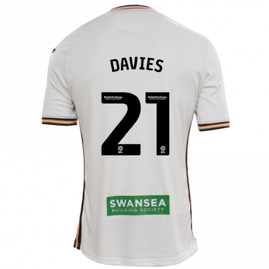 Men Football Laura Davies #21 White Home Jersey 2024/25 T-Shirt