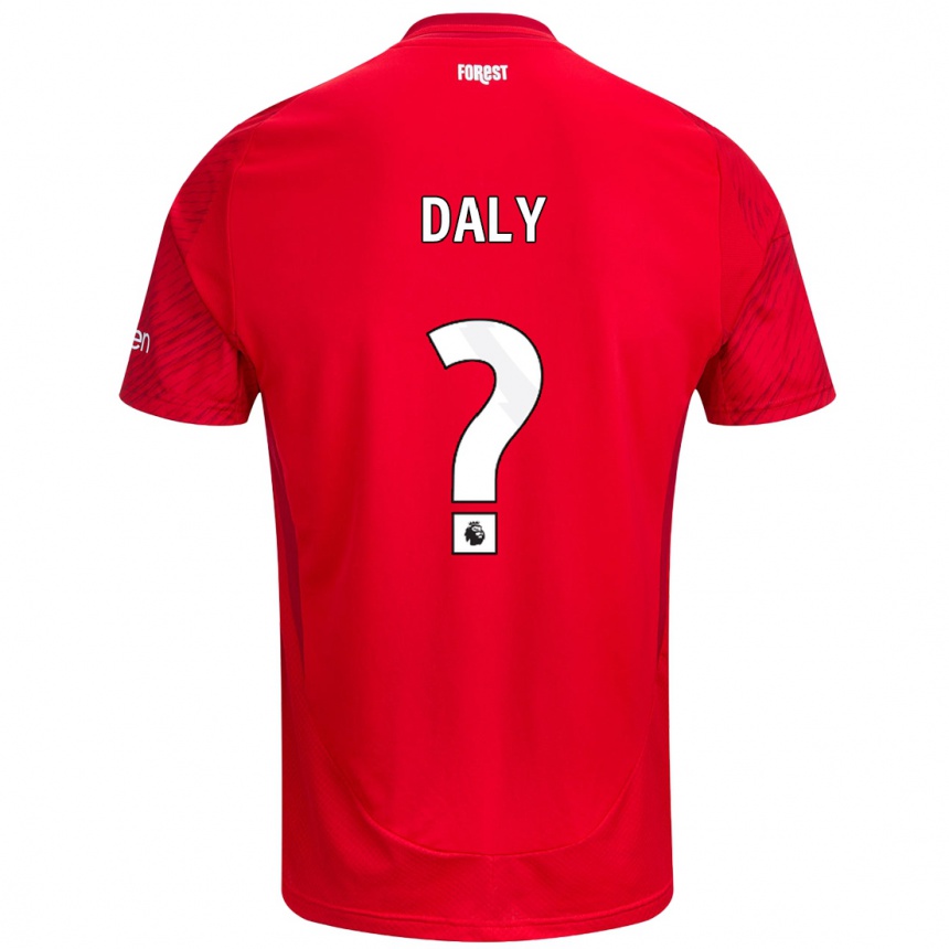 Men Football Cormac Daly #0 Red White Home Jersey 2024/25 T-Shirt