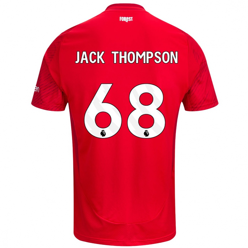 Men Football Jack Thompson #68 Red White Home Jersey 2024/25 T-Shirt