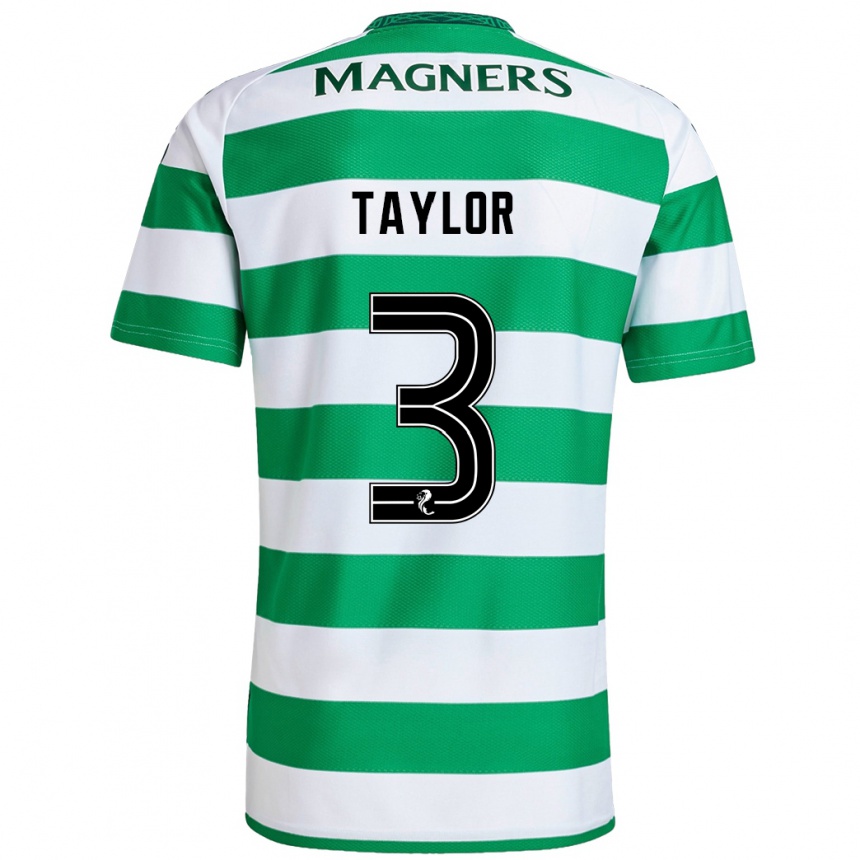 Men Football Greg Taylor #3 Green White Home Jersey 2024/25 T-Shirt