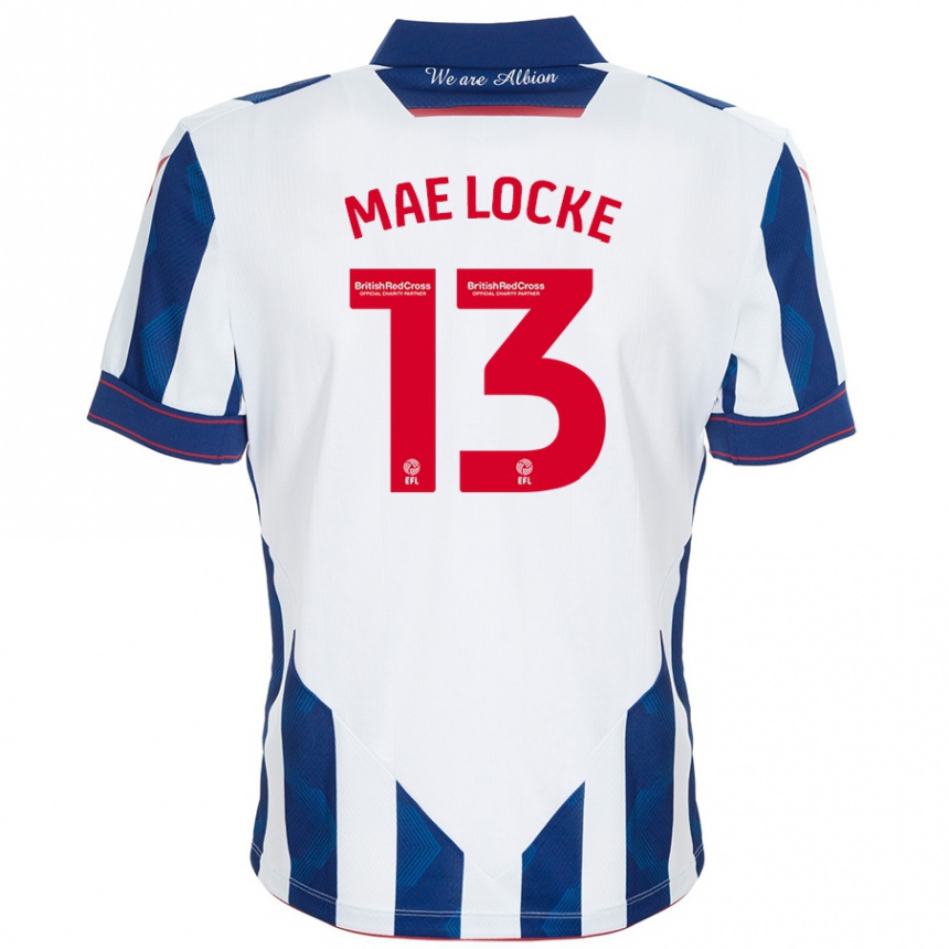 Men Football Ellie Mae Locke #13 White Dark Blue Home Jersey 2024/25 T-Shirt