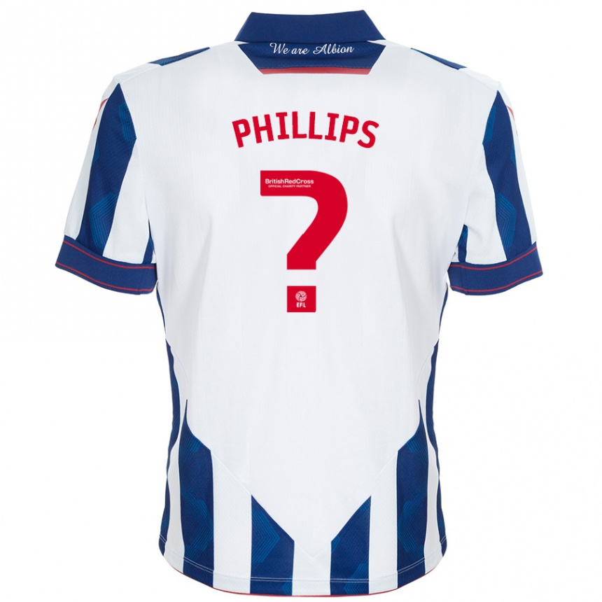 Men Football Narel Phillips #0 White Dark Blue Home Jersey 2024/25 T-Shirt