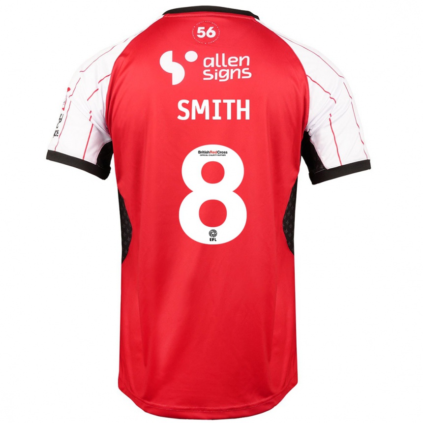 Men Football Alistair Smith #8 White Home Jersey 2024/25 T-Shirt