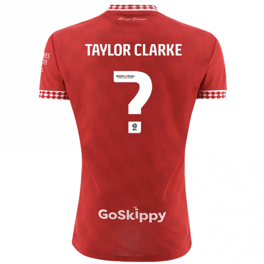 Men Football Omar Taylor-Clarke #0 Red Home Jersey 2024/25 T-Shirt