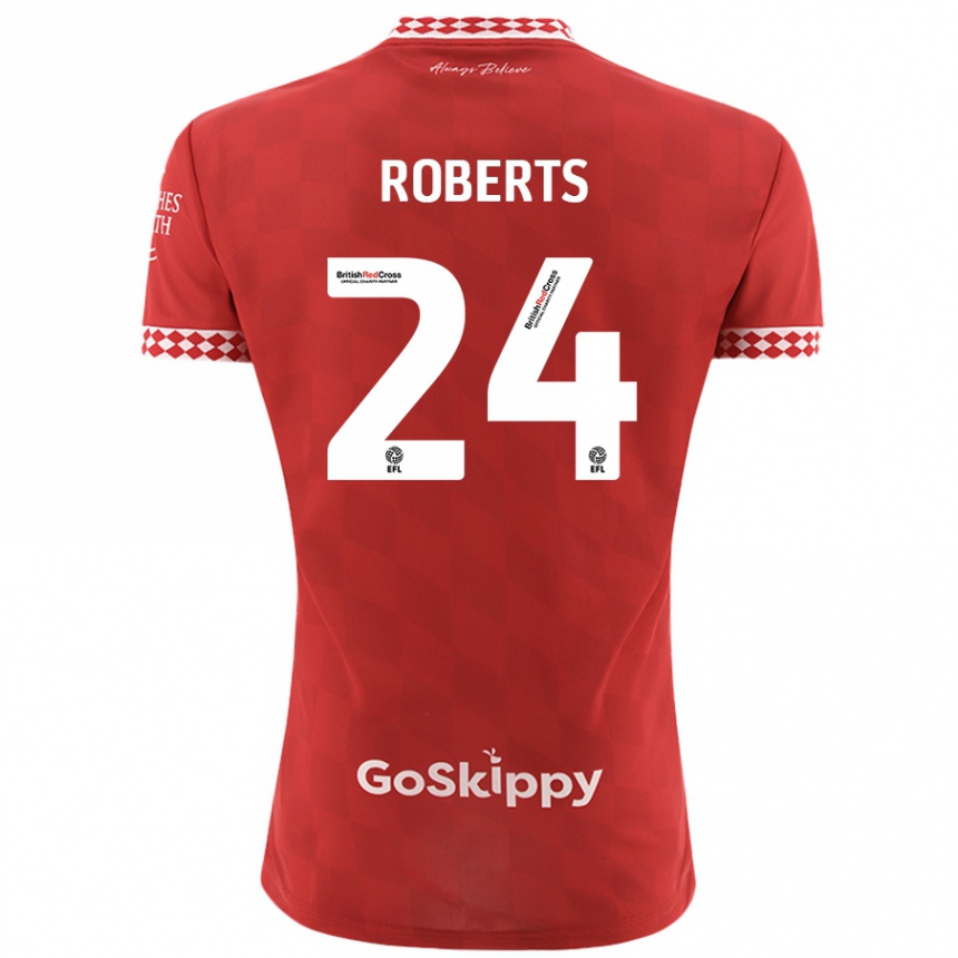 Men Football Haydon Roberts #24 Red Home Jersey 2024/25 T-Shirt