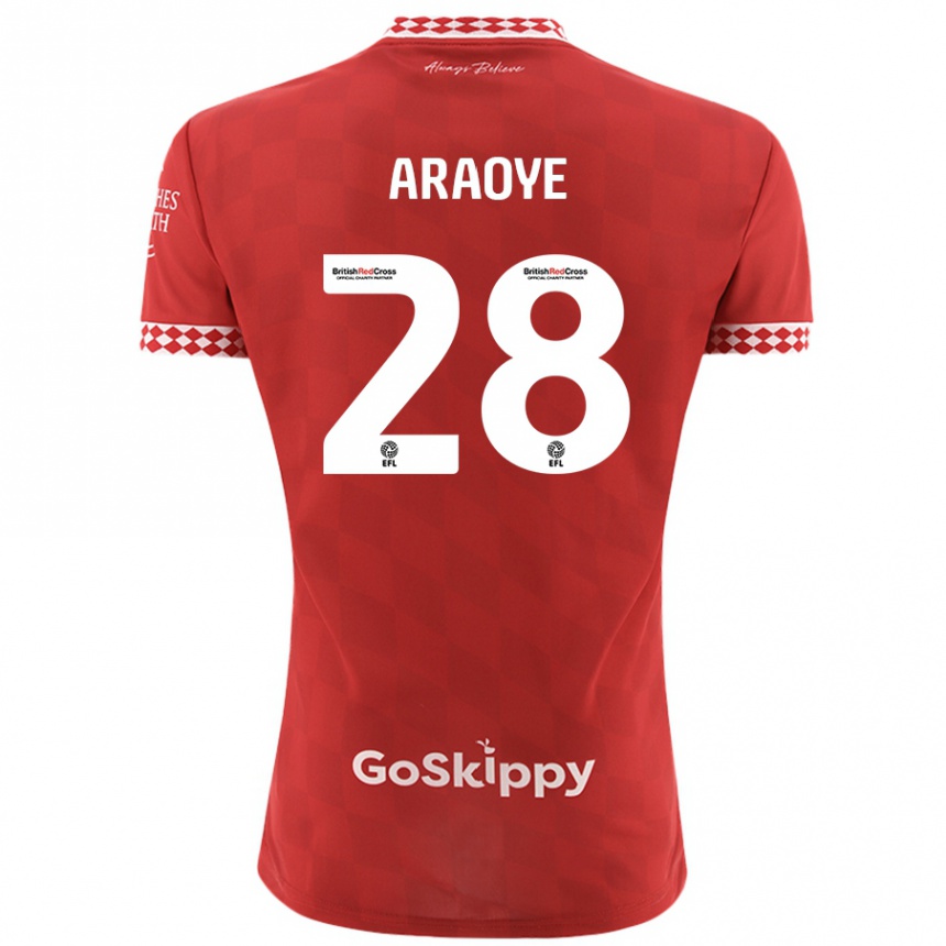 Men Football Raphael Araoye #28 Red Home Jersey 2024/25 T-Shirt