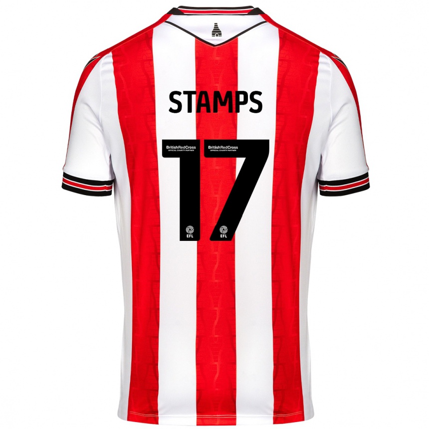 Men Football Shannon Stamps #17 Red White Home Jersey 2024/25 T-Shirt