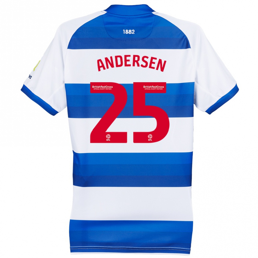 Men Football Lucas Andersen #25 White Blue Home Jersey 2024/25 T-Shirt