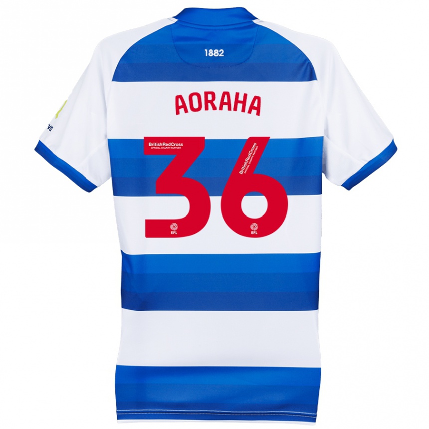 Men Football Alexander Aoraha #36 White Blue Home Jersey 2024/25 T-Shirt