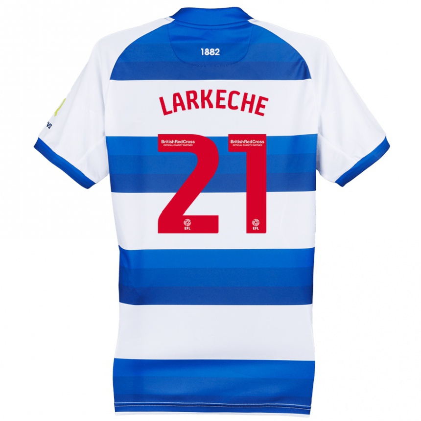 Men Football Ziyad Larkeche #21 White Blue Home Jersey 2024/25 T-Shirt