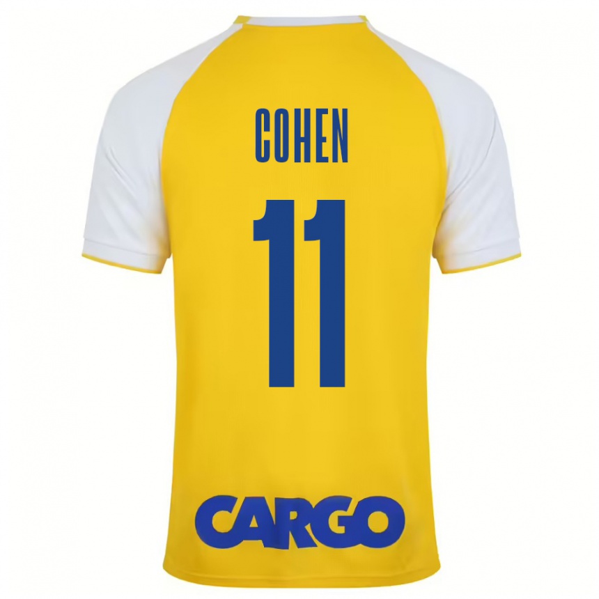 Men Football Yonatan Cohen #11 Yellow White Home Jersey 2024/25 T-Shirt