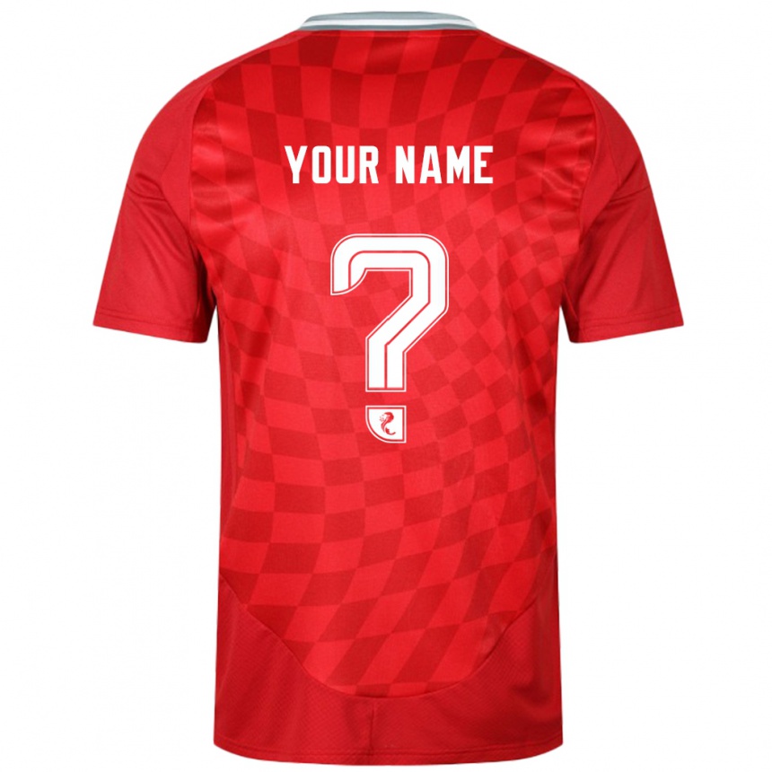 Men Football Your Name #0 Red Home Jersey 2024/25 T-Shirt