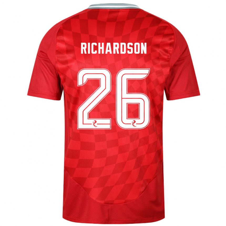 Men Football Jayden Richardson #26 Red Home Jersey 2024/25 T-Shirt