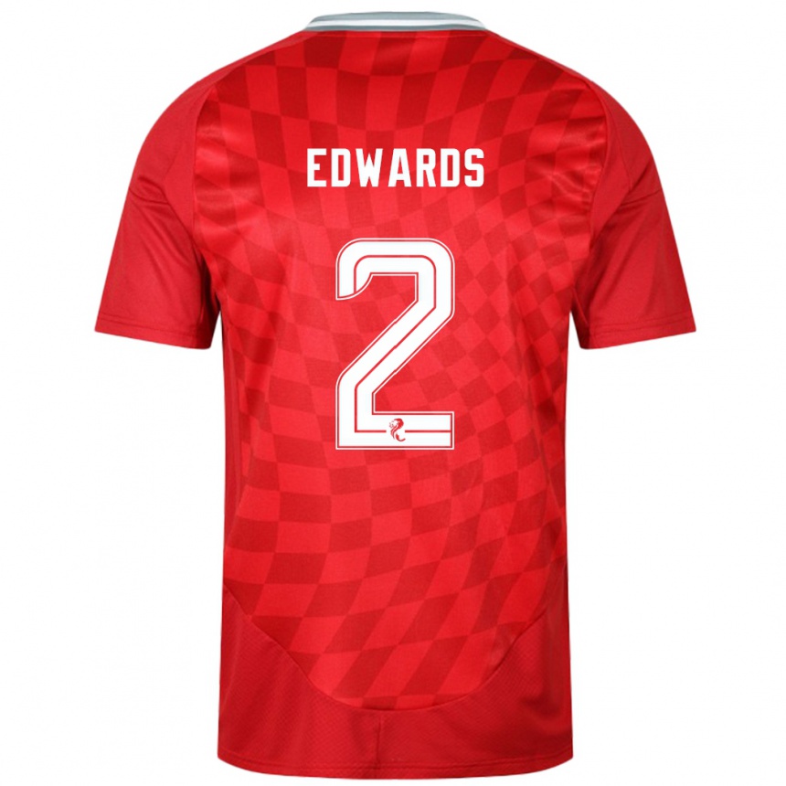 Men Football Lois Edwards #2 Red Home Jersey 2024/25 T-Shirt