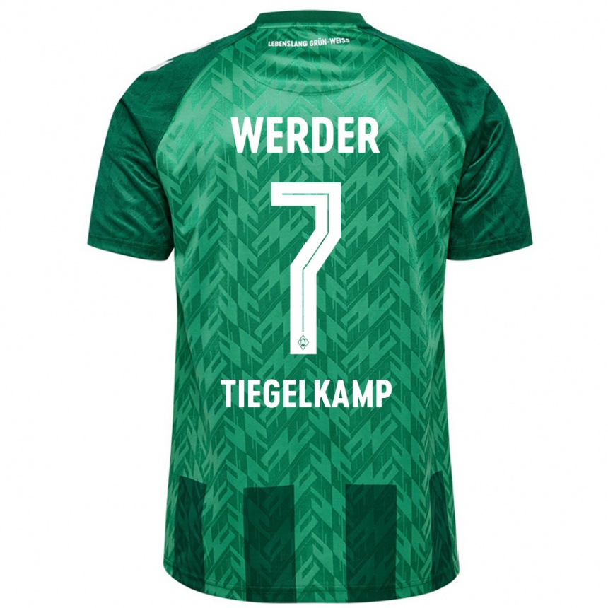 Men Football Maximilian Tiegelkamp #7 Green Home Jersey 2024/25 T-Shirt