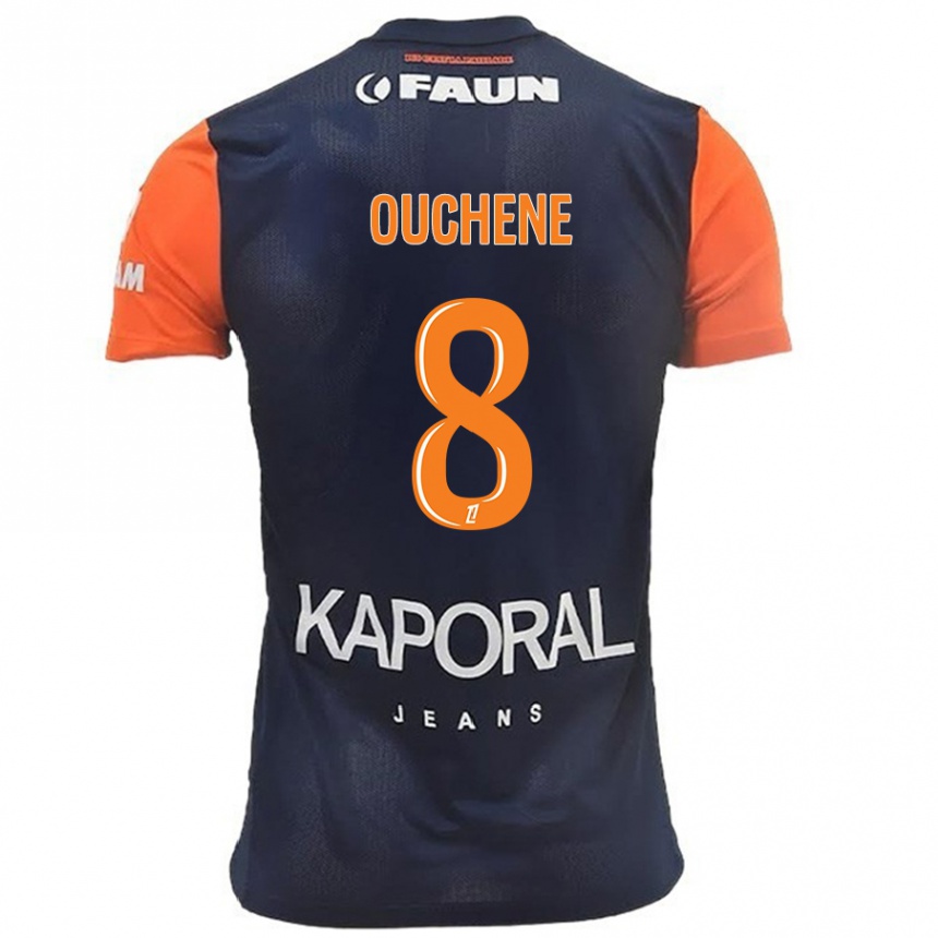 Men Football Sonia Ouchène #8 Navy Blue Orange Home Jersey 2024/25 T-Shirt