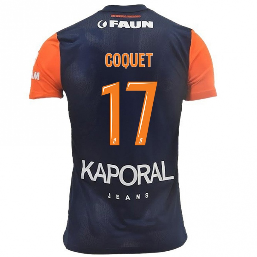 Men Football Judith Coquet #17 Navy Blue Orange Home Jersey 2024/25 T-Shirt