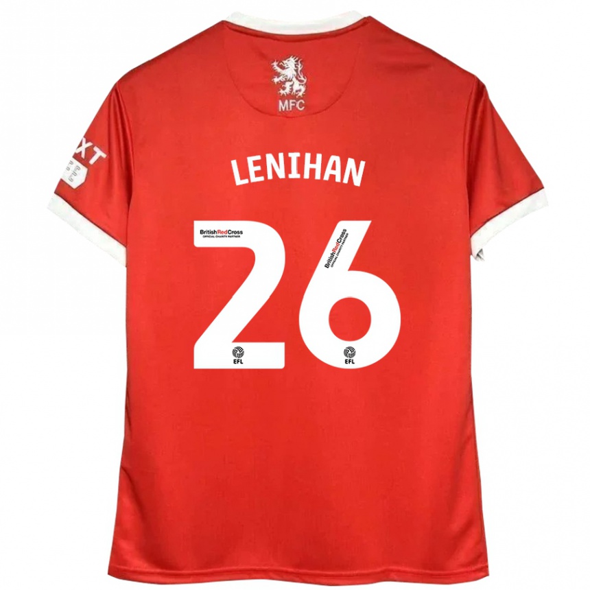 Men Football Darragh Lenihan #26 Red White Home Jersey 2024/25 T-Shirt