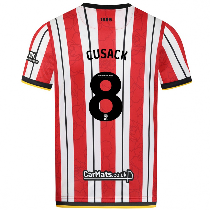 Men Football Maddy Cusack † #8 Red White Stripes Home Jersey 2024/25 T-Shirt