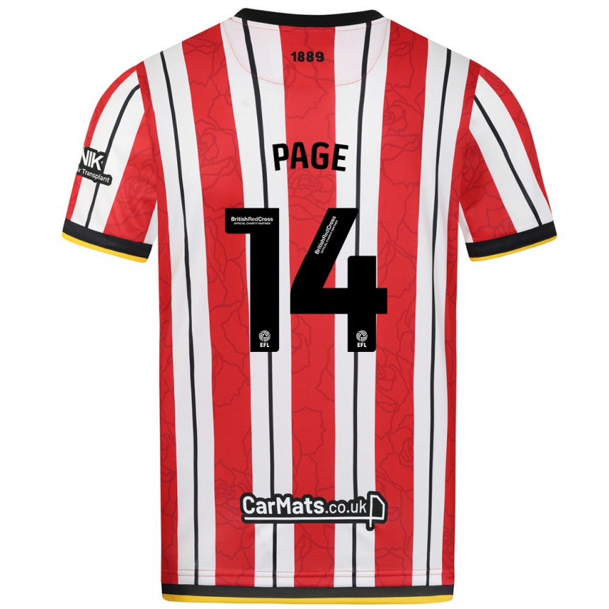 Men Football Olivia Jane Page #14 Red White Stripes Home Jersey 2024/25 T-Shirt