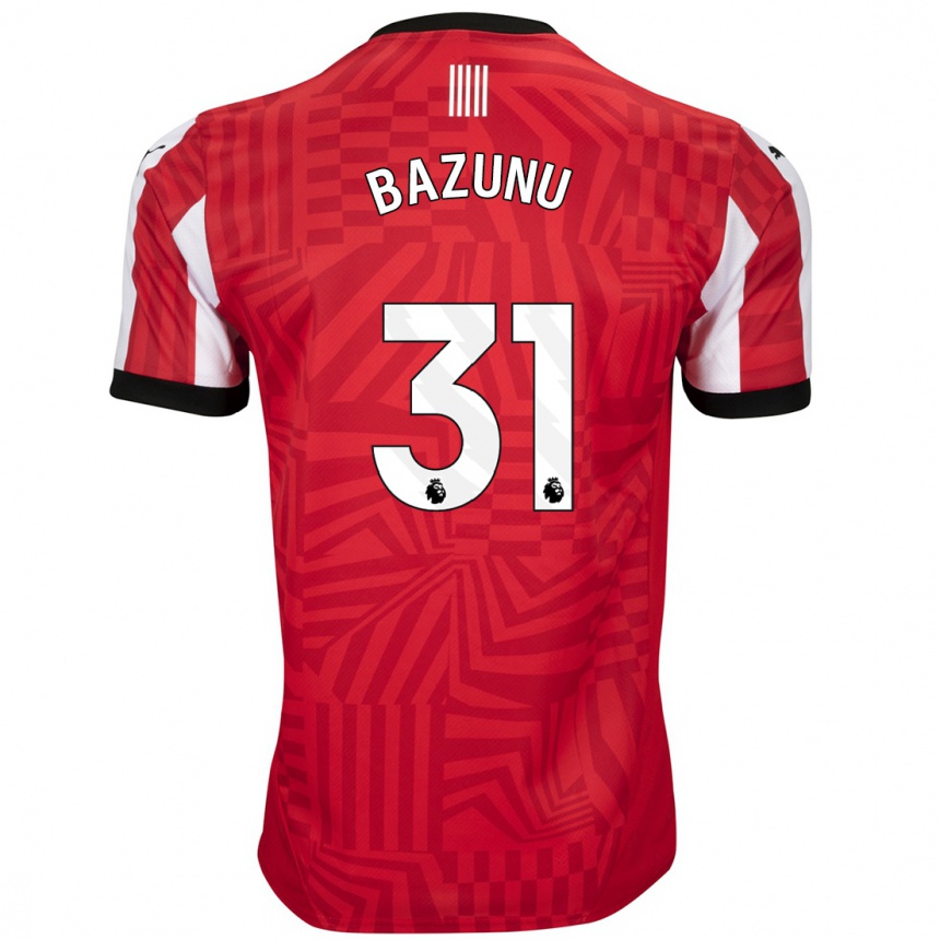 Men Football Gavin Bazunu #31 Red White Home Jersey 2024/25 T-Shirt