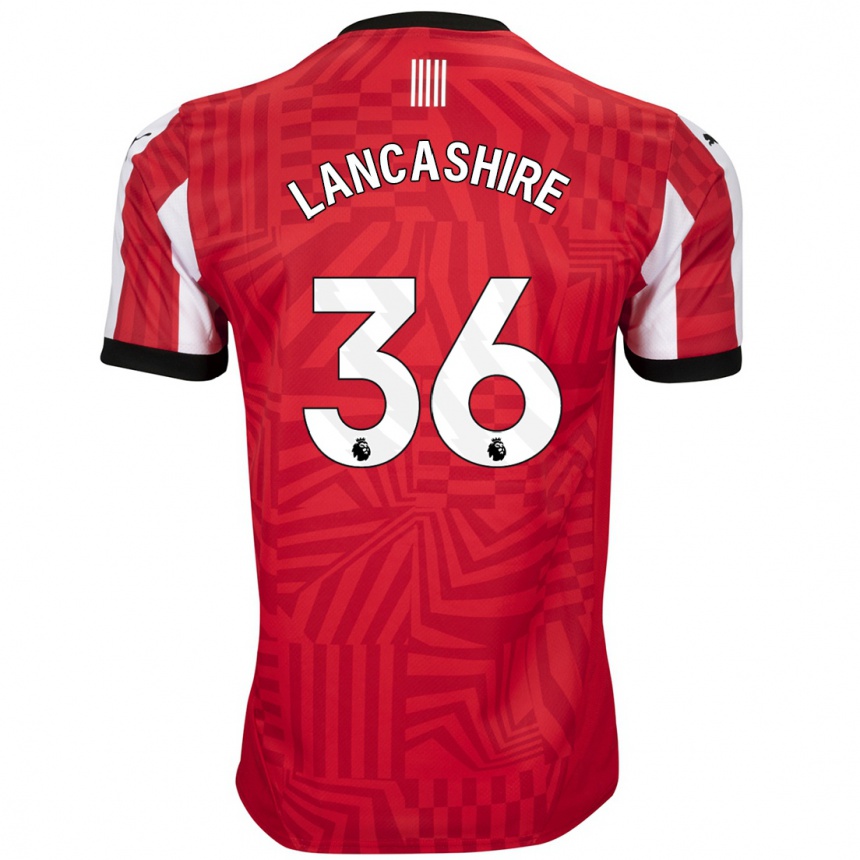 Men Football Olly Lancashire #36 Red White Home Jersey 2024/25 T-Shirt