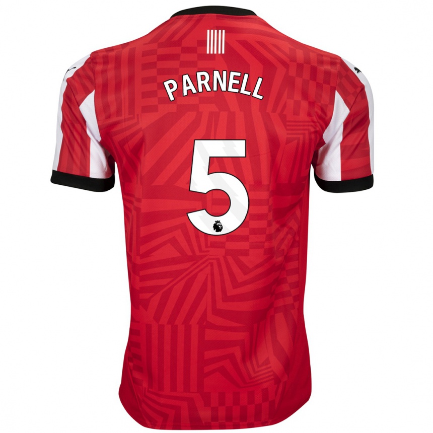 Men Football Rosanna Parnell #5 Red White Home Jersey 2024/25 T-Shirt