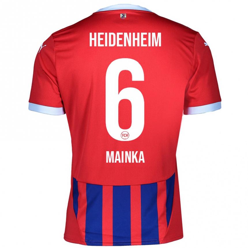 Men Football Patrick Mainka #6 Red Blue Home Jersey 2024/25 T-Shirt