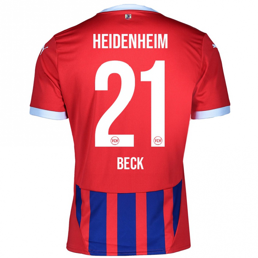 Men Football Adrian Beck #21 Red Blue Home Jersey 2024/25 T-Shirt