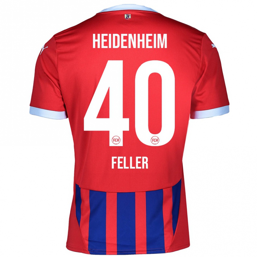 Men Football Frank Feller #40 Red Blue Home Jersey 2024/25 T-Shirt