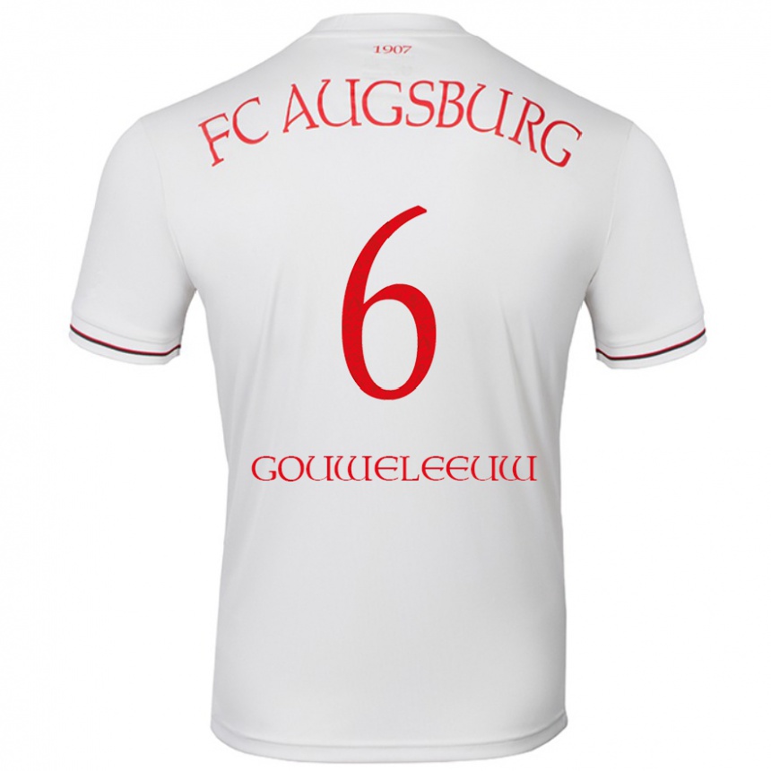 Men Football Jeffrey Gouweleeuw #6 White Home Jersey 2024/25 T-Shirt