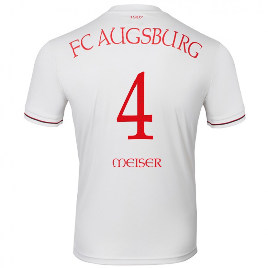 Men Football Felix Meiser #4 White Home Jersey 2024/25 T-Shirt