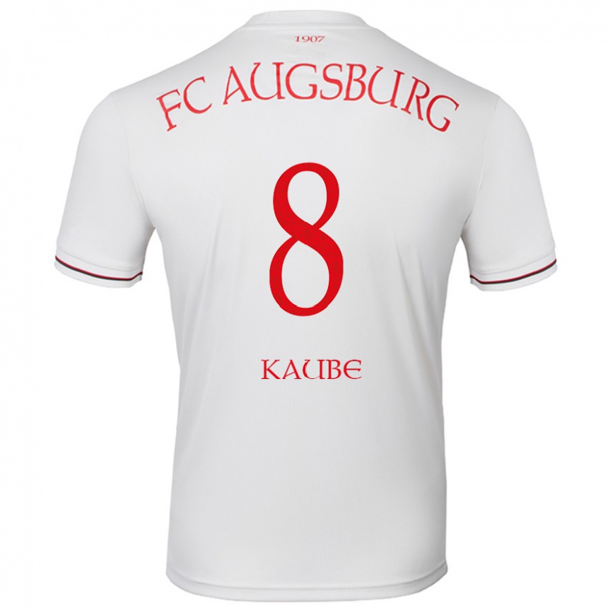 Men Football Moritz Kaube #8 White Home Jersey 2024/25 T-Shirt