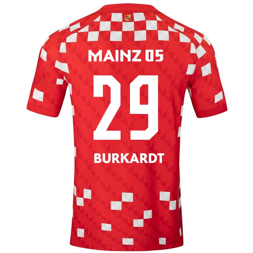 Men Football Jonathan Burkardt #29 White Red Home Jersey 2024/25 T-Shirt