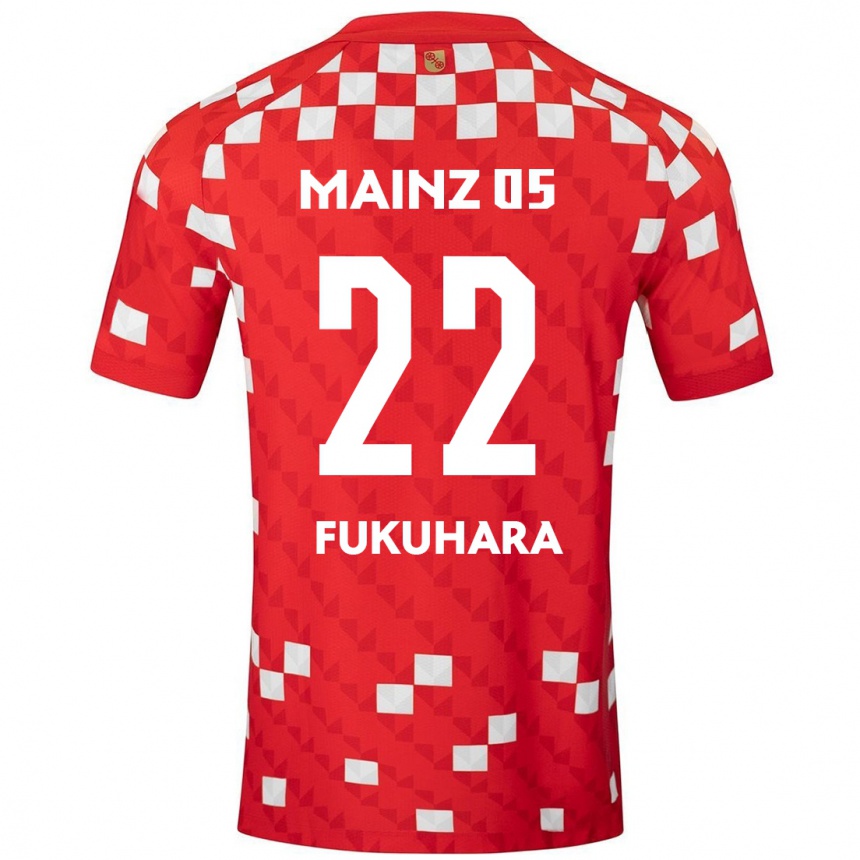 Men Football Yuuka Fukuhara #22 White Red Home Jersey 2024/25 T-Shirt