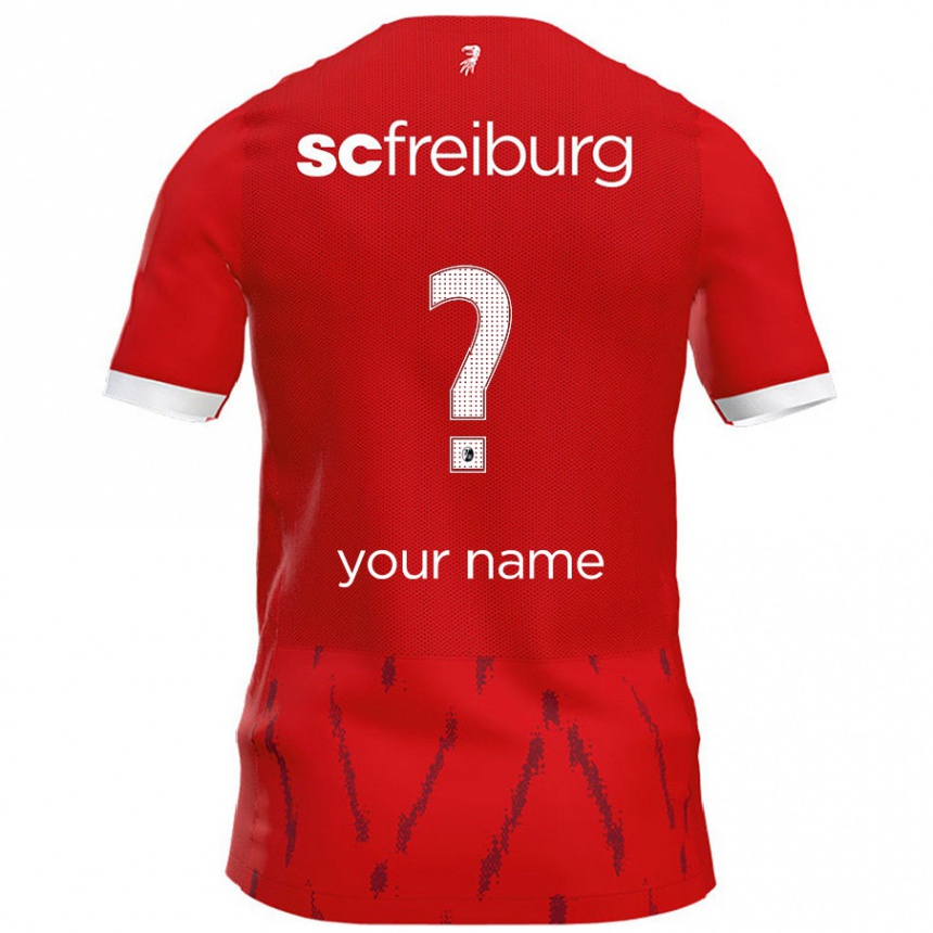 Men Football Your Name #0 Red Home Jersey 2024/25 T-Shirt